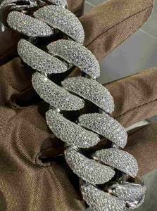 VVS Moissanite Bracelet en argent sterling 925 24MM 8 pouces Bracelets en diamant et bracelet plaqué or blanc - Product Image 5