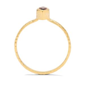 Anillo de Topacio de Corte Ovalado en Plata de Ley Chapada en Oro, Diseño Geométrico Boho - Product Image 3