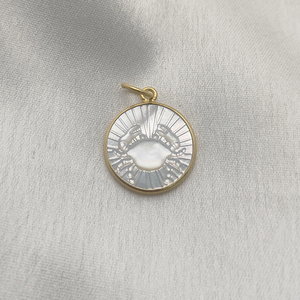 Collier en argent sterling 925 personnalisé signe du zodiaque Cancer plaqué or pendentifs fins breloques pour cadeau - Product Image 1