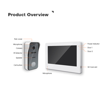 Timbre de Puerta Impermeable IP65 para Apartamento, Sistema de Intercomunicación Exterior con Cámara, Videoportero
