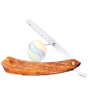 มีดโกนหนวดตรงแบบมืออาชีพสีดำสุดหรู  ทำจากสแตนเลส  เครื่องมือโกนหนวดสำหรับช่างตัดผม  มีดโกนหนวดตรงสแตนเลสสำหรับผู้ชายระดับพรีเมียม - Product Image 1