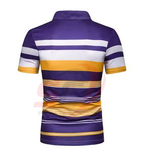 เสื้อโปโลแขนสั้นผ้าคอตตอนทรงสลิมฟิตเสื้อโปโลแบบถักพิมพ์โลโก้ได้ตามต้องการ - Product Image 5