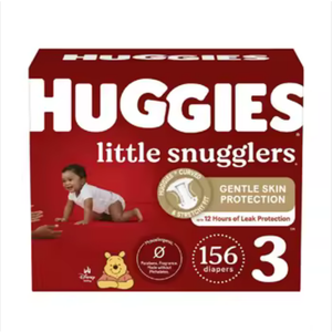 Offre Spéciale : Couches Huggies Little Movers, Taille 3 (7-8 kg), 156 unités, Tissus en microfibre, Protection anti-fuites - Product Image 1
