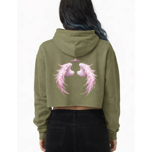 เสื้อครอปฮู้ดดี้ผู้หญิงสำหรับฤดูหนาว ผลิตตามแบบ OEM ออกแบบเองได้ ผ้าฟลีซพรีเมียม ทรงหลวม ปักลาย 3 มิติ ด้านหน้า ดีไซน์ทันสมัย เหมาะสำหรับสตรีทแวร์ - Product Image 2