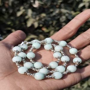 Amazonite Beaded <b>Necklace</b> 8mm Round Gemstone Beads Healing Crystal Amazonite Jewelry Gift for Her Handmade <b>Boho</b> <b>Necklace</b> - Product Image 2
