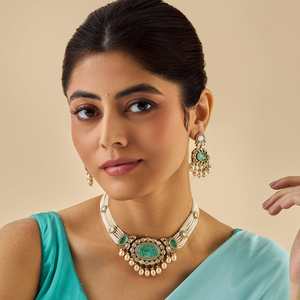 Kundan Necklace 174046 Elegant <b>Wedding</b> <b>Accessory</b> - Product Image 2