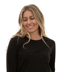 T-shirt à manches longues pour femme, noir, lourd, col rond, 100% coton biologique de luxe, pré-rétréci, certifié GOTS, coupe premium douce - Product Image 4