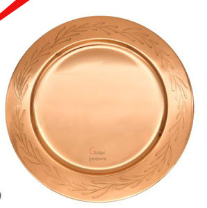 Plaque de chargeur en cuivre de forme ronde de qualité supérieure pour hôtels et maison - Product Image 1