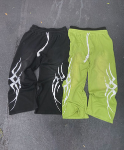 Pantalon de survêtement évasé vintage de haute qualité pantalon de survêtement évasé avec impression de lavage à l'acide pantalon de survêtement de sueur ample pour hommes - Product Image 1
