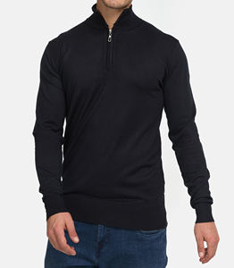 Sweat-shirt à col montant en polaire personnalisé 1/4 zip pour homme, streetwear surdimensionné, imprimé et brodé, directement de l'usine - Product Image 3