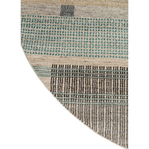 Tapis en laine noué à la main de style classique bleu Blythe, motif géométrique rectangulaire, pour couloir, en viscose moelleuse AKWL-1163 (Cs-01) pour la maison - Product Image 4