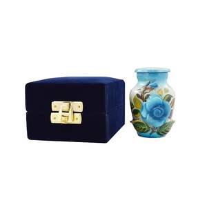 Pequeña urna de recuerdo de aluminio decorativa para conservar las cenizas de cremación de los miembros de la familia en un elegante contenedor conmemorativo - Product Image 2