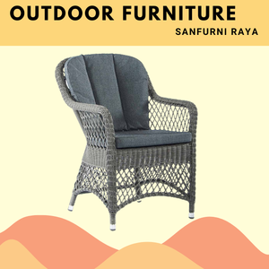 Indonesian High Quality Round Rattan Chair with Soft <b>Cushions</b> Modern Simple Outdoor Furniture Made in Indonesia - Product Image 2