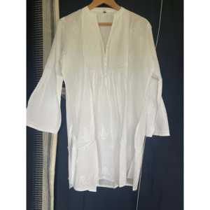 White on White Embroidered Beach <b>Cover</b>-<b>Up</b> Short Elegant <b>Swimwear</b> <b>Cover</b> <b>Ups</b> - Product Image 1