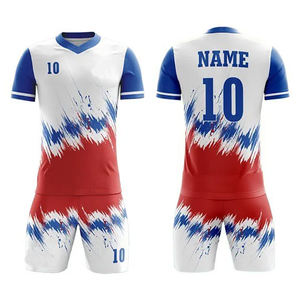 Uniformes de fútbol Kits de fútbol de equipo personalizado Poliéster Camisetas y pantalones cortos transpirables de secado rápido Ropa deportiva de sublimación a granel en blanco - Product Image 5