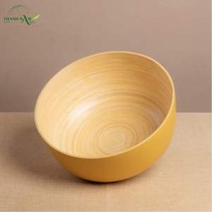 ชามไม้ไผ่ทรงกลมแบบคลาสสิก ผลิตตามสั่ง พร้อมเคลือบสี เป็นมิตรกับสิ่งแวดล้อมและปลอดสารพิษ สำหรับใช้บนโต๊ะอาหารและในบ้าน - Product Image 2