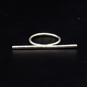 Anillo de barra larga de moda de Plata de Ley 925 clásico para todos los días, ropa de boda y fiesta plateada con incrustaciones de ajuste de bisel - Product Image 5