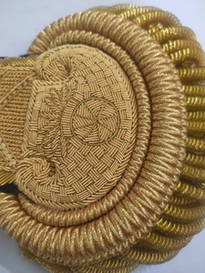 Customized Luxury Embroidered Lace Hook-and-Loop <b>Badges</b> with Golden Bullion Wire Fringe for Marching Band Garment Promotion - Product Image 5