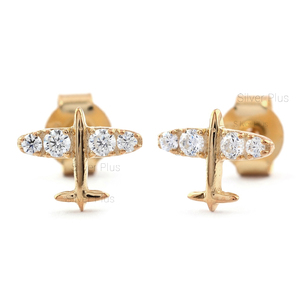 ต่างหูเพชรสีทอง14K เครื่องประดับดีสำหรับงานแต่งงานปรับได้10K/18K - Product Image 5