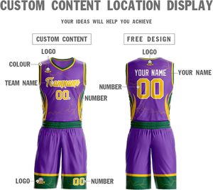 Tenues de basketball élégantes de haute qualité, respirantes, anti-boulochage, uniformes par sublimation, ensembles grandes tailles - Product Image 3