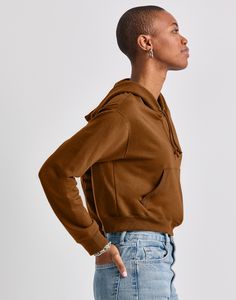 Top corto de gran tamaño personalizado para mujer, Sudadera con capucha, Jersey informal con patrón de diseñador para ropa de invierno - Product Image 2