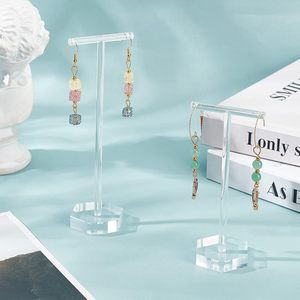 Pendiente desmontable de acrílico negro, soporte de barra en T, tiendas de joyería, accesorios de fotografía, estante de exhibición de pendientes transparente - Product Image 3