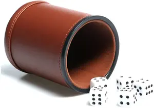 ถ้วยลูกเต๋าทรงกลมทำจากหนัง PU อุปกรณ์เสริมเกมกระดานโพลีเมอร์ออกแบบได้ตามที่ต้องการ - Product Image 3