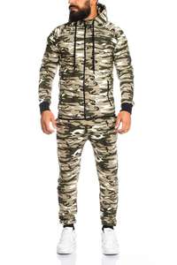 Conjunto Deportivo de Invierno para Hombre, de Lujo, con Forro Polar, Camuflaje, Spandex-Poliéster, con Estampado 3D, Pantalones Acampanados, Cortavientos, Ropa Urbana - Product Image 2