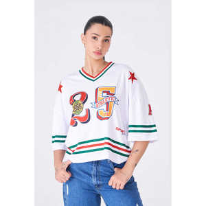 เสื้อยืดทรงหลวมขนาดใหญ่ของผู้หญิงที่มีสีขาวกราฟิกตัวหนา - Product Image 3