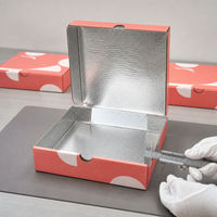 Boîte à pizza doublée de papier aluminium avec contrôle qualité pour emballage alimentaire, boîte à emporter personnalisée imprimée en gros