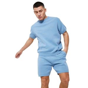 Ropa deportiva de algodón personalizada para hombre, conjunto doble corto, novedad de verano, camisetas informales, cintura elástica, ajustado, logotipo personalizado, Affordab - Product Image 1