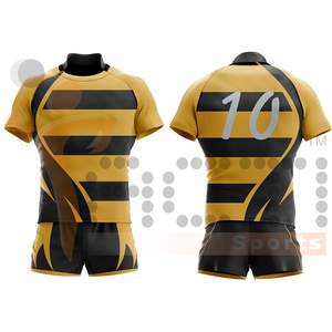 Nuevo estilo 100% poliéster hombres manga corta Rugby uniforme precio de fábrica mejor diseño ropa deportiva uniforme de Rugby - Product Image 4