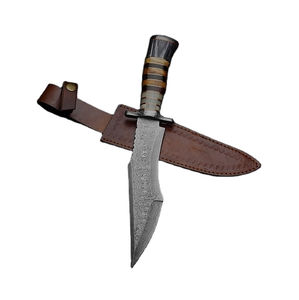 Couteau de chasse Bowie en acier inoxydable de haute qualité, nouvelle mode, bord dentelé, poignée à forte adhérence, garantie 3 ans, personnalisable OEM - Product Image 1