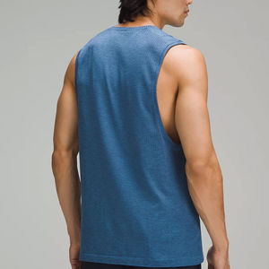 Camiseta sin Mangas para Hombre, Nuevo Diseño, al Mejor Precio al por Mayor, con Impresión de Logotipo Totalmente Personalizada, Color Sólido - Product Image 2