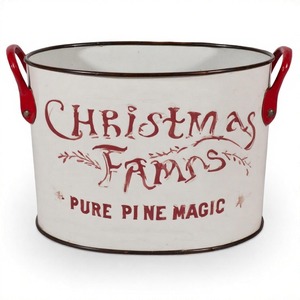 Maceta de estilo vintage Pine Frost para jardines de Navidad al aire libre hecha a mano en metal para una elegante vegetación de invierno y exhibiciones festivas - Product Image 2