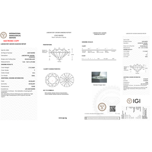 เพชรทรงกลม 1.75 กะรัต VS2/F เพชรเลี้ยงในห้องปฏิบัติการ ความใส VVS1 คุณภาพเยี่ยมและเจียระไนดี เหมาะสำหรับทำเครื่องประดับ ได้รับการรับรองจาก IGI - Product Image 1