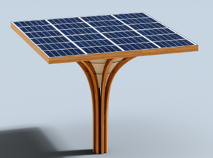Composants structurels de la pergola solaire rustique à ossature en bois, construction extérieure écologique en bois - Product Image 4