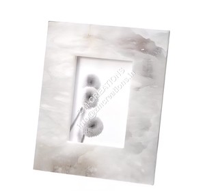 Cadre photo décoratif en marbre Porte-photos pour peintures Cadre photo de table à battant en marbre blanc de forme rectangulaire pour cadeaux - Product Image 2