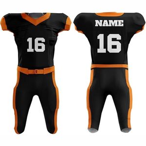 Los Mejores y Más Recientes Conjuntos de Uniformes y Camisetas de Fútbol Americano Sublimados Personalizados, Conjunto de 2 Piezas con Mangas Cortas y Tela de Malla Transpirable - Product Image 1