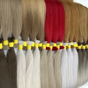 HAUTE QUALITÉ SLAVIQUE NATUREL DROIT BLONDE SHADES COULEUR RUSSE RAW DONOR EXTENSIONS DE CHEVEUX HUMAINS POUR LES SALONS - Product Image 1
