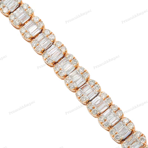 Pulsera de tenis de Plata de Ley 925, chapado en oro rosa, glamuroso Moissanite con diseño brillante, joyería de Hip Hop al por mayor - Product Image 2