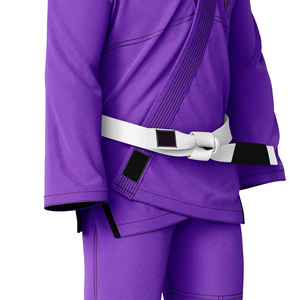 Kimono de Jiu-Jitsu Professionnel Violet - Confort Supérieur, Respirant, Léger, 100% Coton, Uniforme de Combat avec Accent Ceinture Blanche - Product Image 6