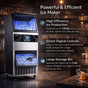Máquina de Hielo Comercial de 80 kg, Máquina Automática para Hacer Cubos de Hielo, para Negocios, Hogar, Tienda de Alimentos - Product Image 5
