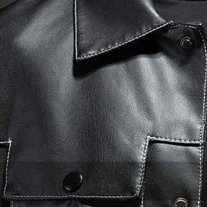 Veste pour homme en cuir de vachette, veste légère et élégante pour homme avec fermeture éclair, pour un style décontracté de rue - Product Image 3