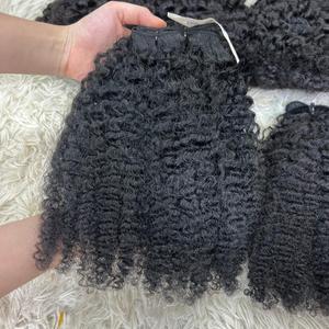 Venta al por mayor de extensiones de cabello humano sin procesar rizado en la trama de la fuente de más alta calidad - Product Image 2