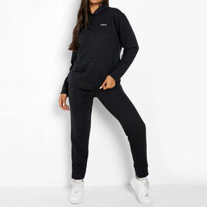 Fournisseur Survêtement en molleton de haute qualité pour femmes Logo personnalisé Broderie OEM Usine Coton Ensemble Deux Pièces Ensemble Survêtement Hiver Chaud - Product Image 1