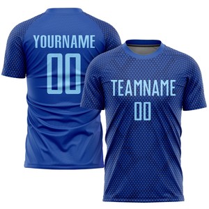 ชุดเสื้อฟุตบอลแบบแห้งเร็วชุดเสื้อยูนิฟอร์มฟุตบอลสีฟ้าสีเหลือง - Product Image 1