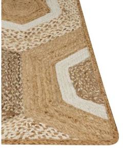 Handwoven Natural <b>Jute</b> Rug with Geometric Hexagon Pattern Eco Friendly Area Carpet for Living Room Bedroom Home Decor - Product Image 3