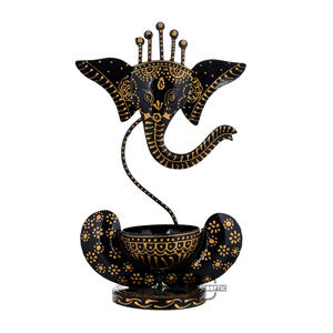 Decorative Brass Ganesh Ji T-Light Candle Holder Smart Fashion Deal Brand Welded Rajasthan for <b>Home</b> <b>Temple</b> Festive Decor Gifting - Product Image 1
