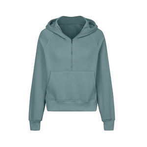 Trendy Turtleneck Zipper-up Short <b>Hoodies</b> for Woman - Product Image 4